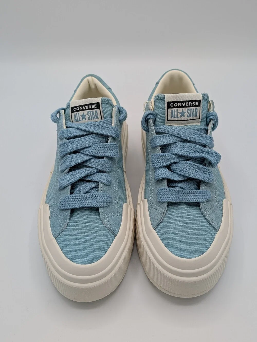 Converse Women's 8.5 Platform Canvas Sneakers Aqua Vernal Pool Cruise Ox Low - Picture 2 of 9